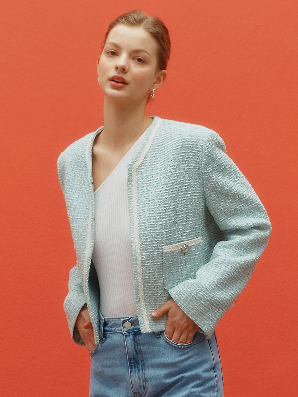 Tweed classic jacket - Mint