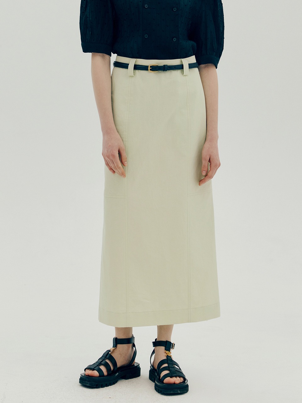 Stich H-line long skirt - Mint